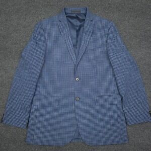 Ralph Lauren Black Label Mens 20R Two Button Blue Plaid Sport Coat Blazer Jacket